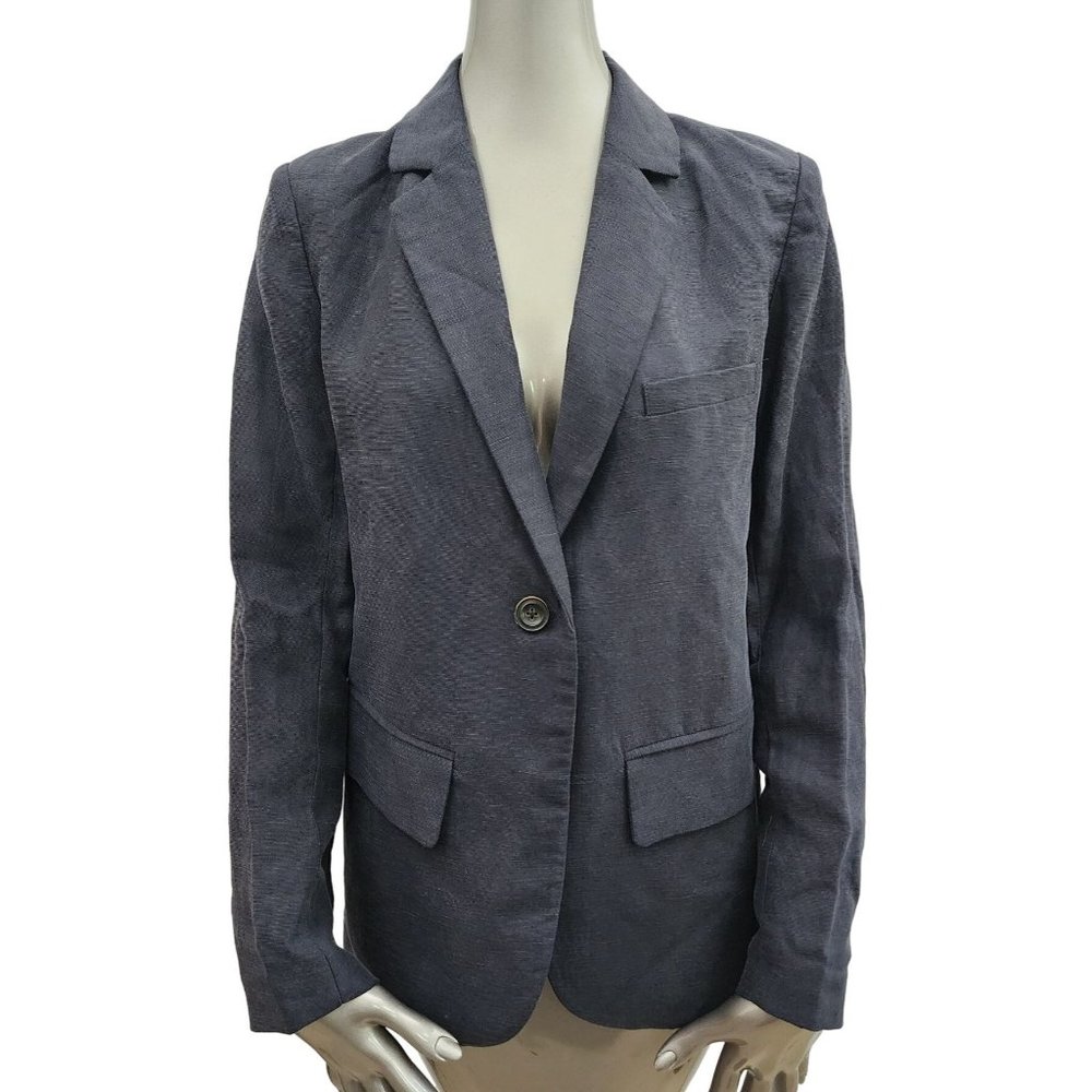 Ulla Johnson NWT Blue Linen Blazer Ruched Jacket 6